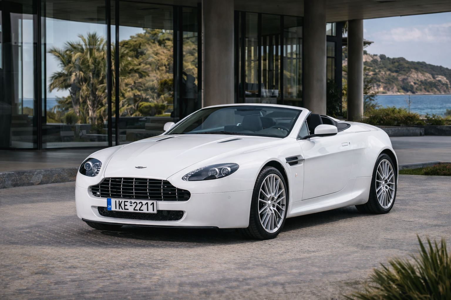 Aston Martin Vantage V8 luxury convertible rental in Crete
